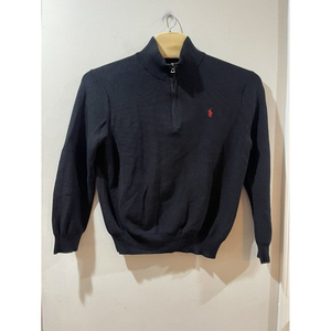 Polo Ralph Lauren Men's Size 2XL Pullover Sweater Quarter‎ Zip Pima Cotton Black